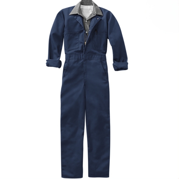 Red Cap Twill Action Back Coverall with Chest Pockets - Picture 4 of 6